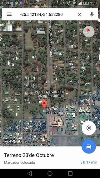 Vendo 1 hectarea en barrio 23 de Octubre Ciudad del Este